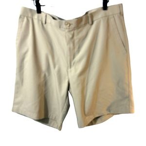 Peter Millar Dress Golf Shorts EUC wicking Preppy size 38. Neutral Khaki Shorts